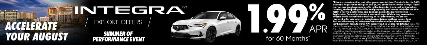 New 2026 Acura Integra CVT 1.99% APR for 60 Months*