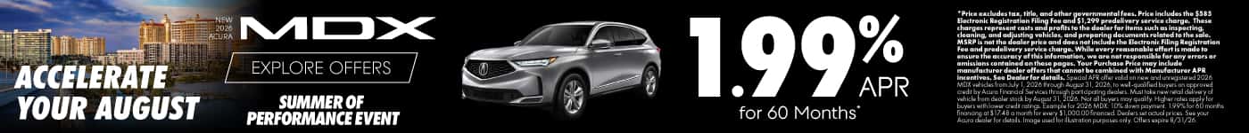 New 2026 Acura MDX 1.99% APR for 60 Months*