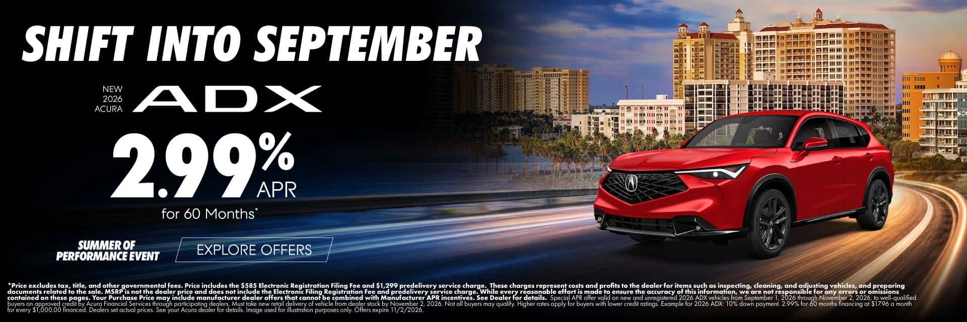 New 2026 Acura ADX 2.99% APR for 60 Months*