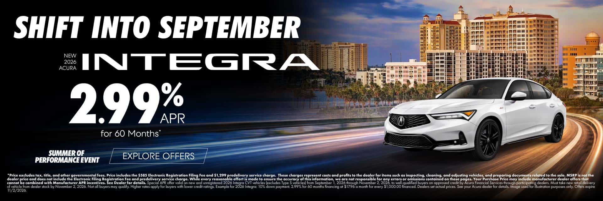 New 2026 Acura Integra 2.99% APR for 60 Months*