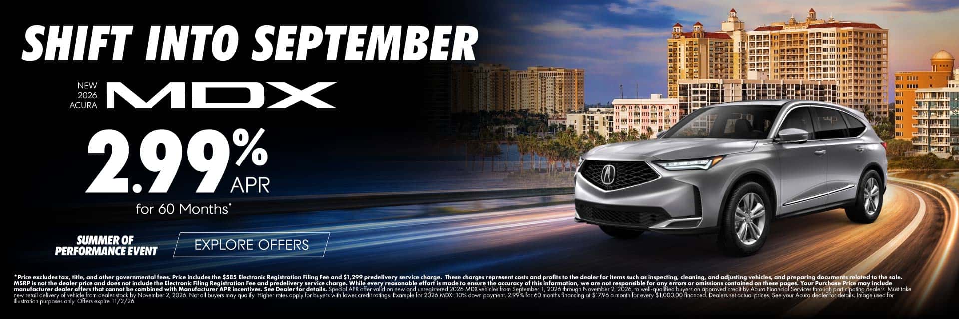 New 2026 Acura MDX (APR) 2.99% APR for 60 Months*