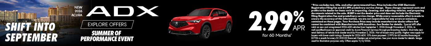 New 2026 Acura ADX 2.99% APR for 60 Months*