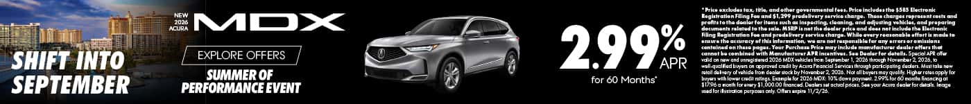 New 2026 Acura MDX (APR) 2.99% APR for 60 Months*