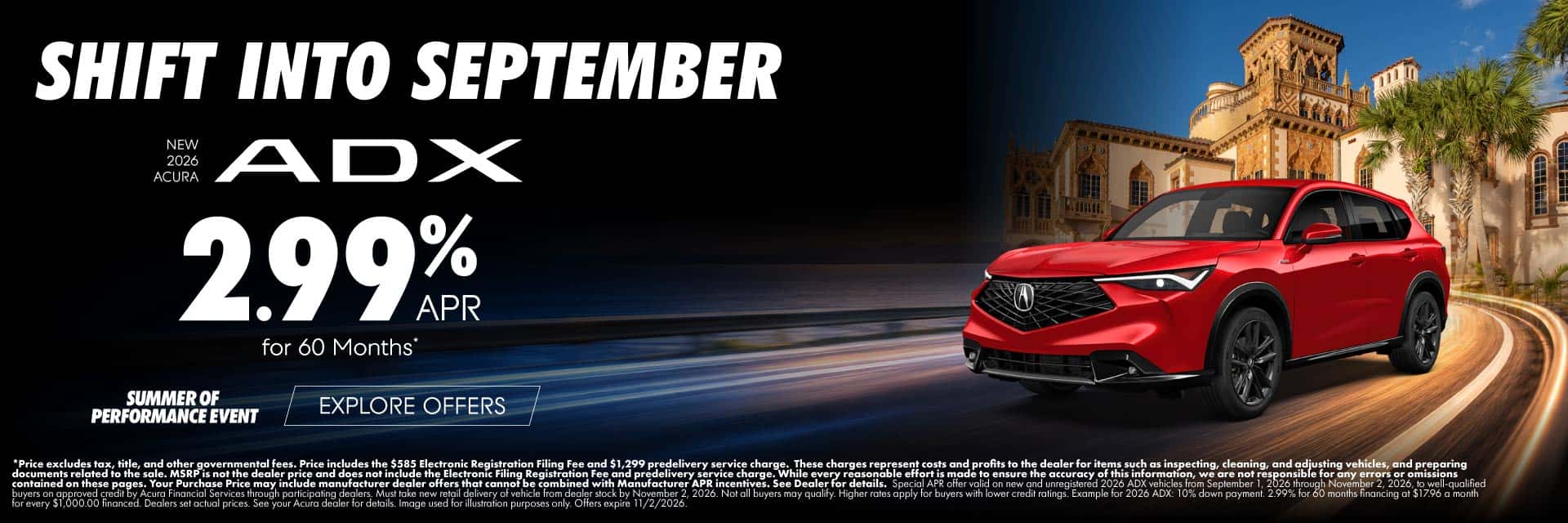 New 2026 Acura ADX 2.99% APR for 60 Months*