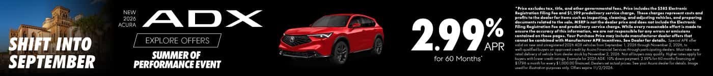 New 2026 Acura ADX 2.99% APR for 60 Months*