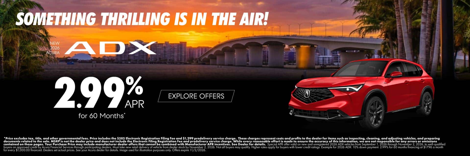 New 2026 Acura ADX 2.99% APR for 60 Months*