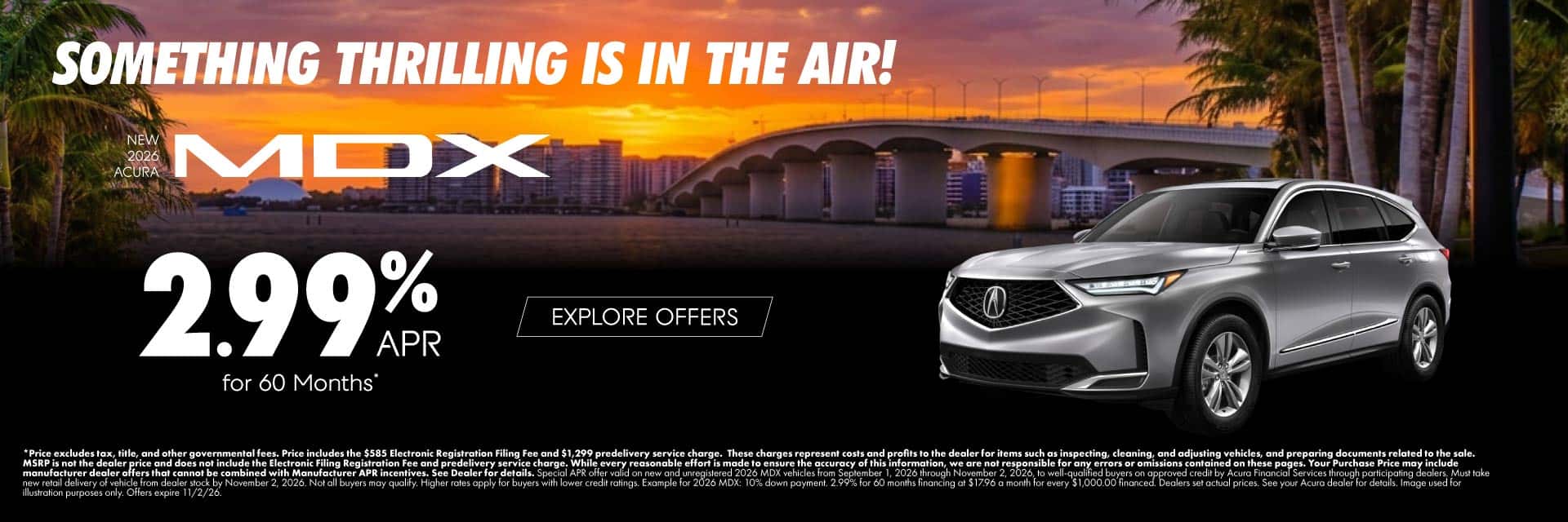 New 2026 Acura MDX 2.99% APR for 60 Months*