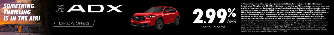 New 2026 Acura ADX 2.99% APR for 60 Months*