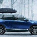 Blue 2020 Honda CR-V in Snowy Woodland Scene