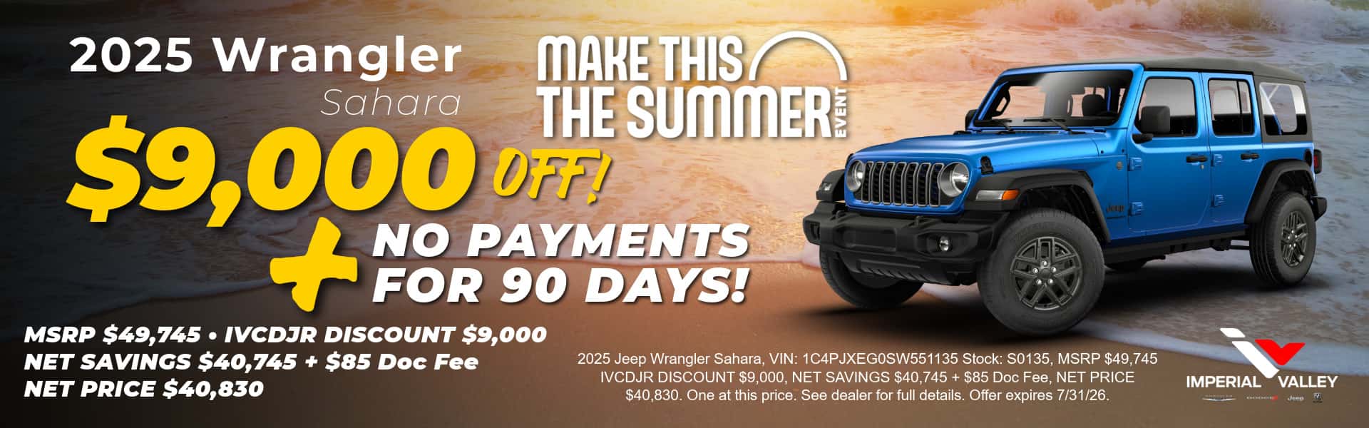2026 Jeep Wrangler Rubicon with $9,000 discount at Imperial Valley Chrysler Dodge Jeep Ram.