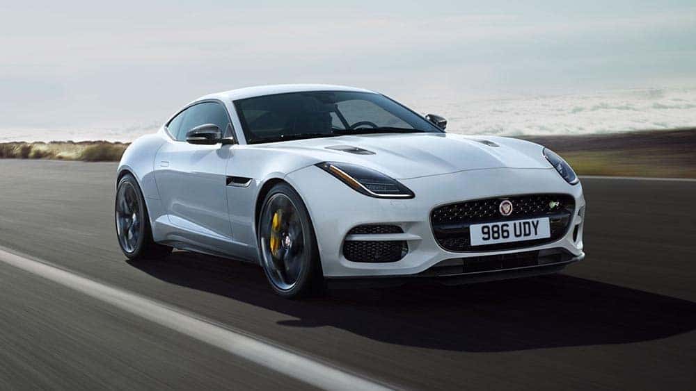 2019 jaguar f type coupe f type r in yulong white with silver weave carbon fiber packages