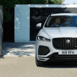 White F-PACE parked in driveway
