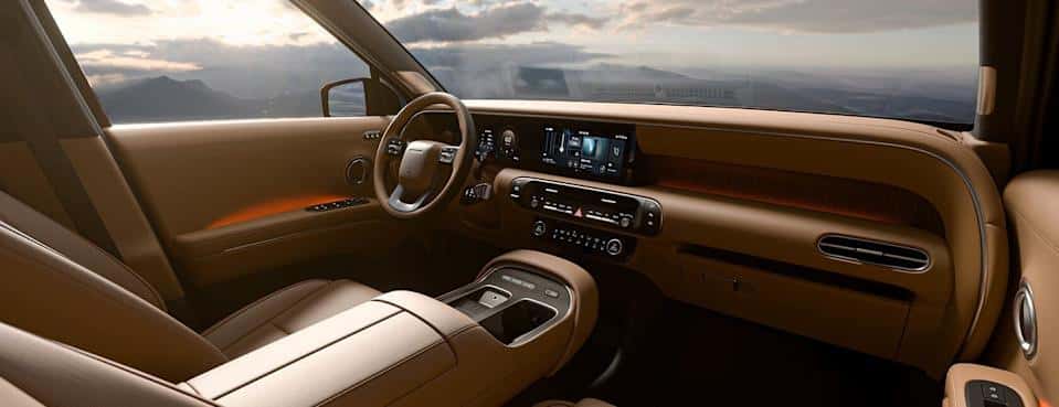 2026 Hyundai Palisade interior dashboard featuring dual curved displays and premium seating