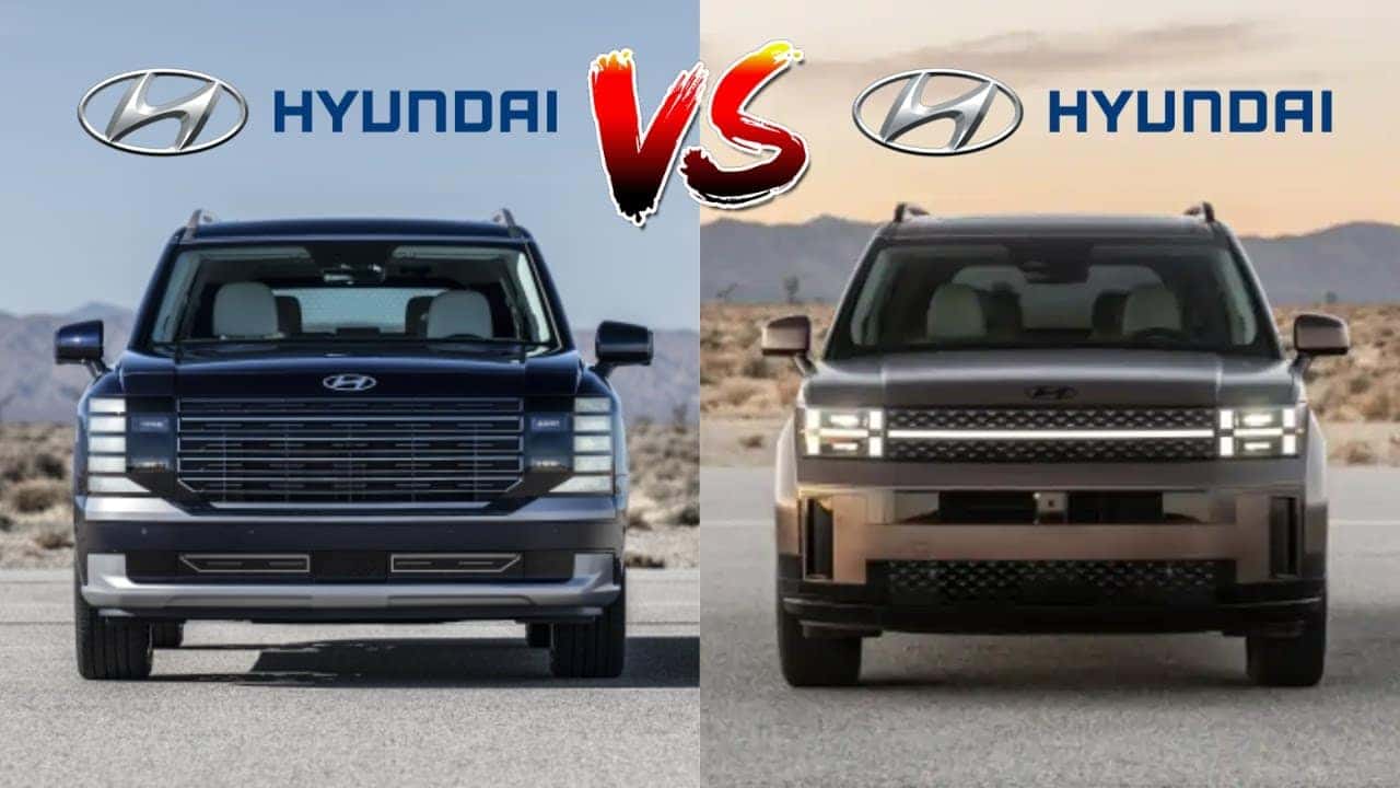 2026 Hyundai Palisade vs 2026 Hyundai Santa Fe 3-row SUV comparison