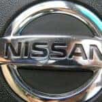 nissan logo in a car at a dealership in cape girardeau, mo