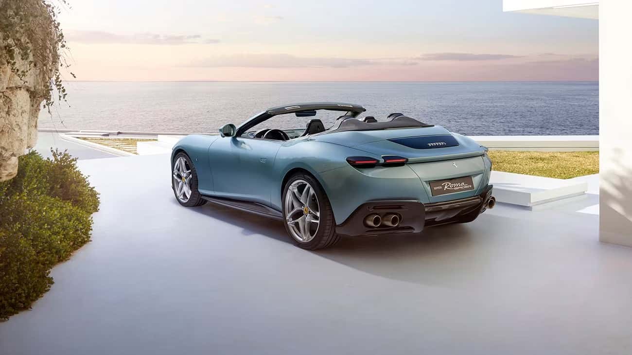Light Blue Ferrari Roma Spider