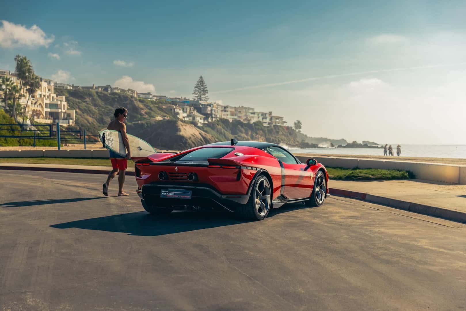 Red 849 Testarossa by the ocean
