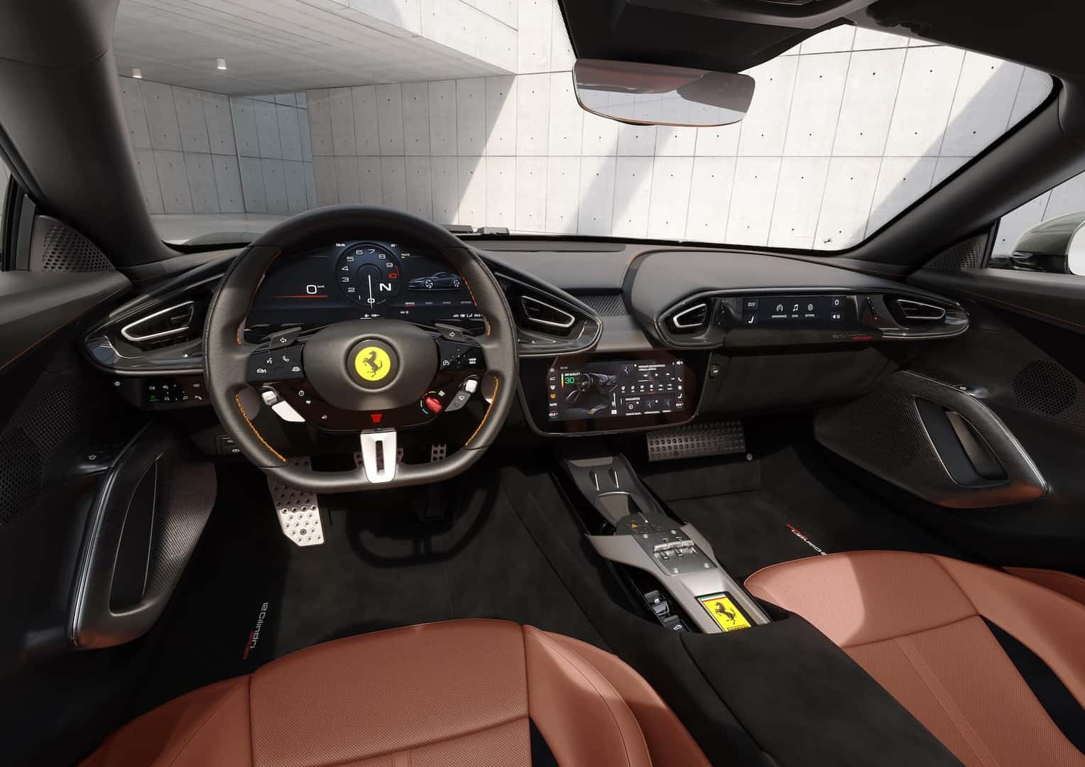 Ferrari 12Cilindri cockpit displays and cabin