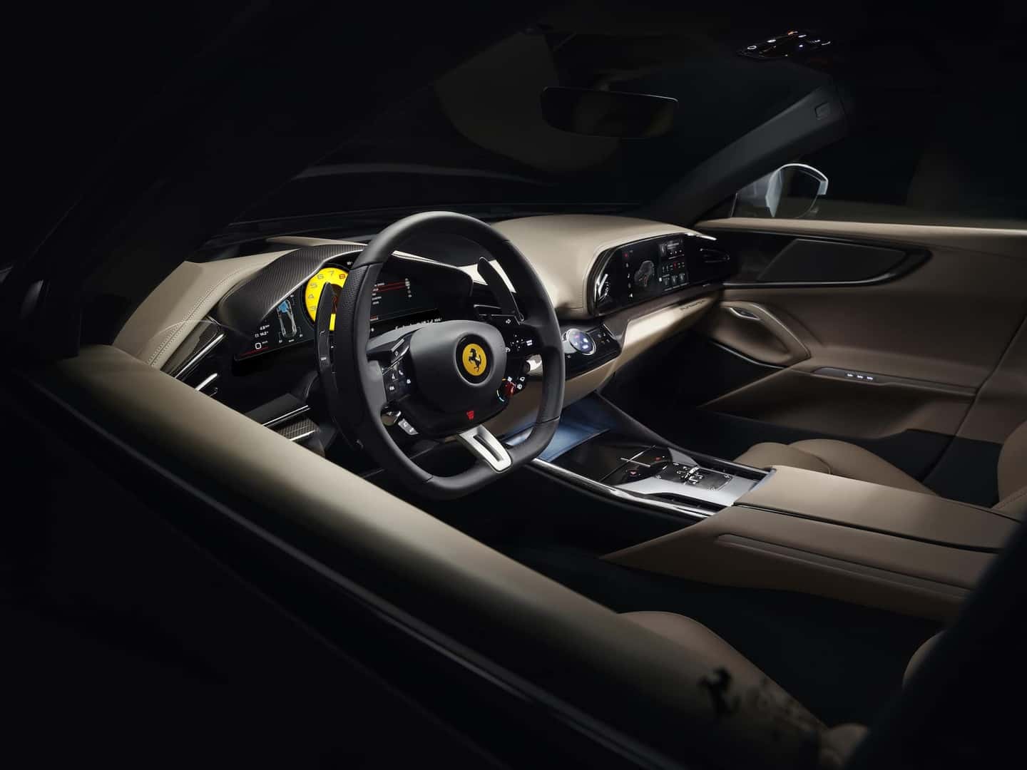 Purosangue steering wheel interior