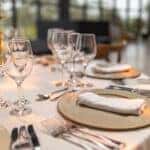 Fine dining table arrangement