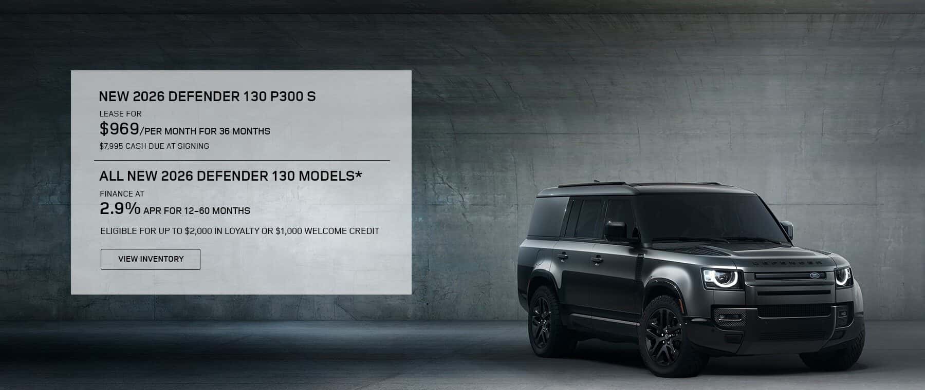 New 2026 Defender 130 Lease and APR Offers