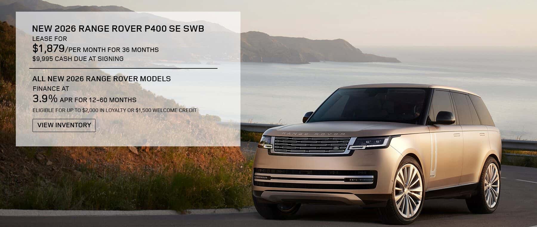 New 2026 Range Rover Lease and APR Offers