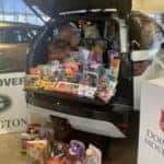 Toys in back of Land Rover SUV