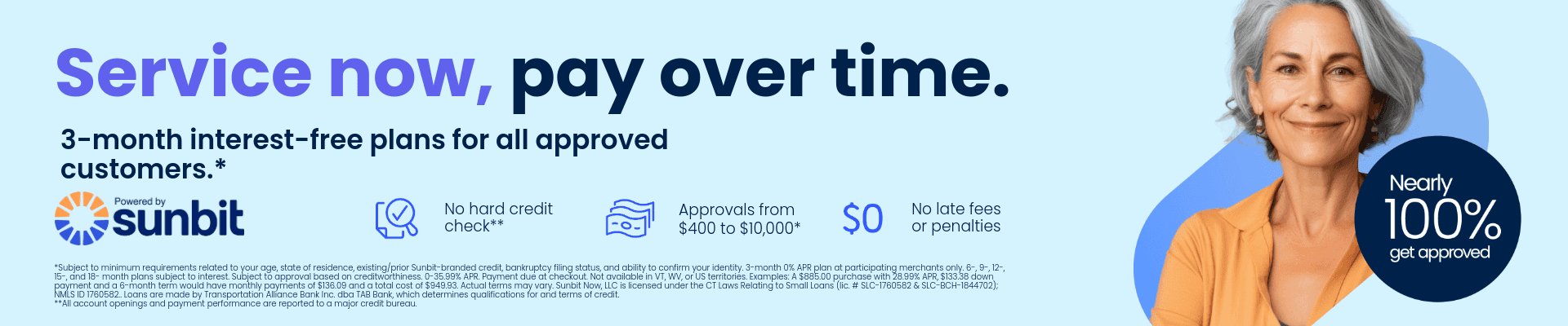 Sunbit - Service Now Pay Over Time