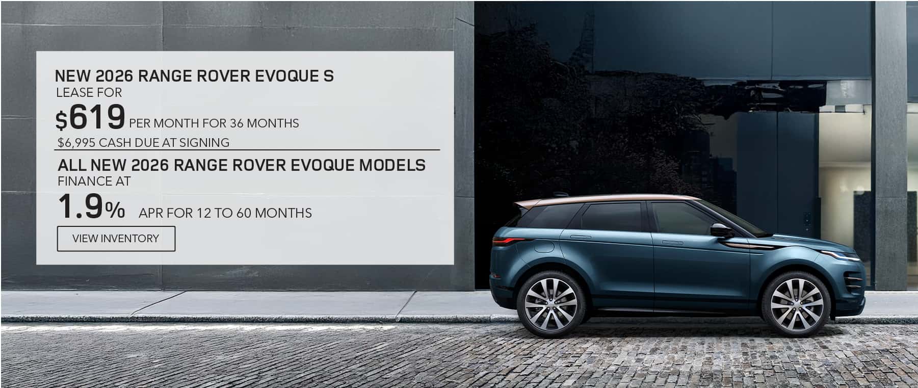 New 2026 Range Rover Evoque lease and apr offer for August 2026