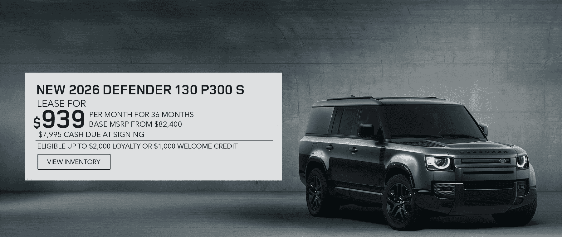 New 2026 Defender 130 lease and loyalty offer for October 2026