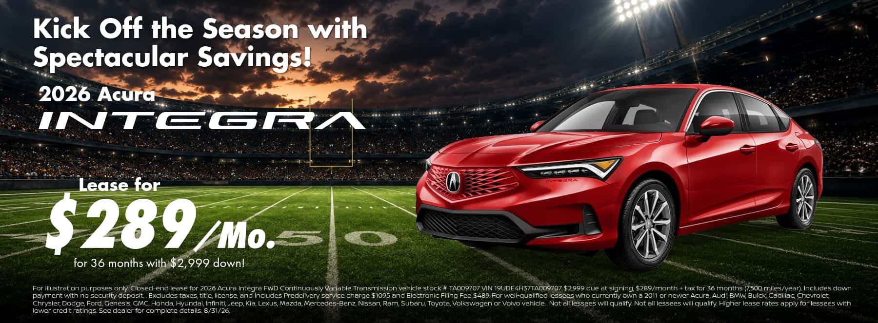 $299 Integra Lease For 36 Months!