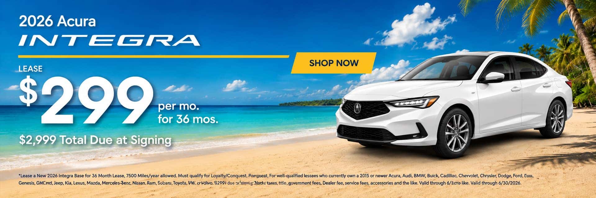$299 Integra Lease For 36 Months!