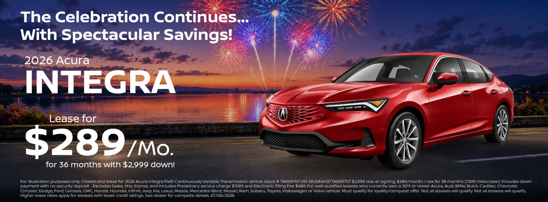 $299 Integra Lease For 36 Months!