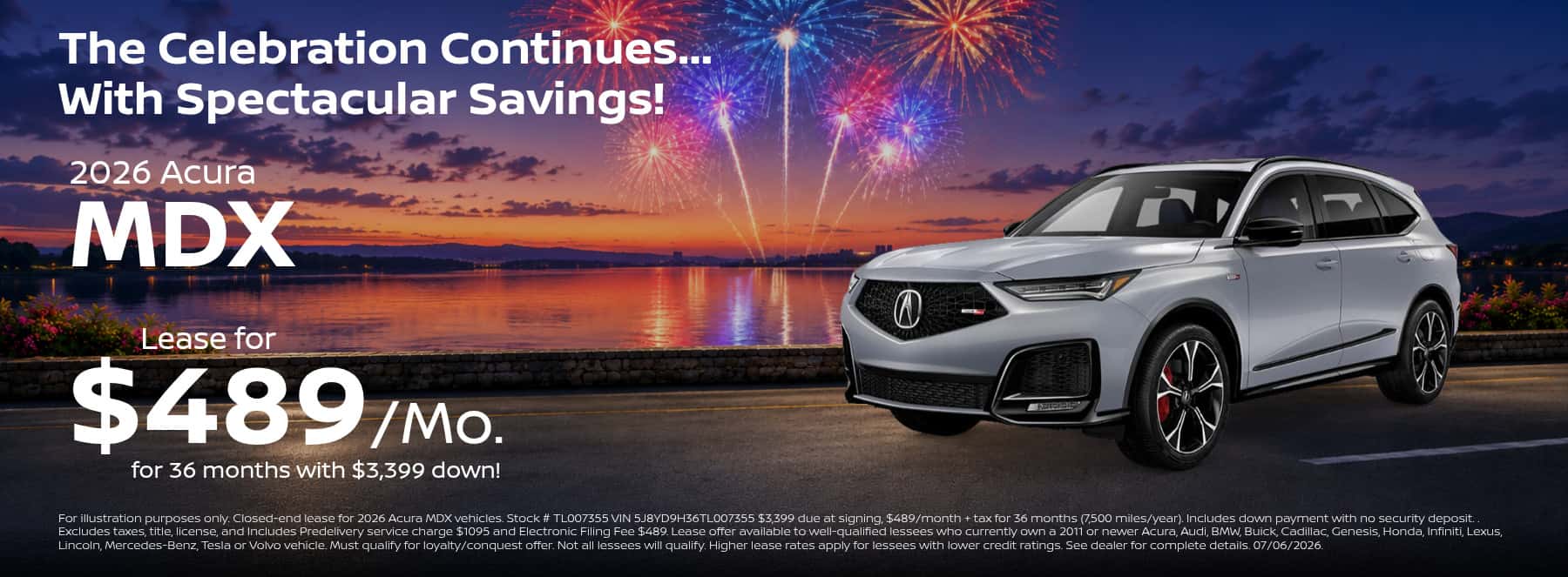 $499 MDX Lease W/ $1000 Complimentary Down Payment