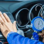 Car A/C Maintenance on Hot Summer Day