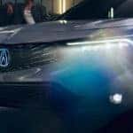 2026 Acura Integra with headlights illuminated