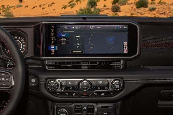 Touchscreen inside Jeep Wrangler