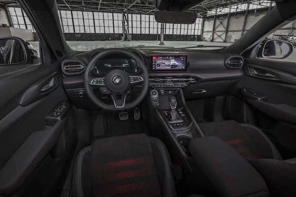 Black interior of 2025 Dodge Hornet