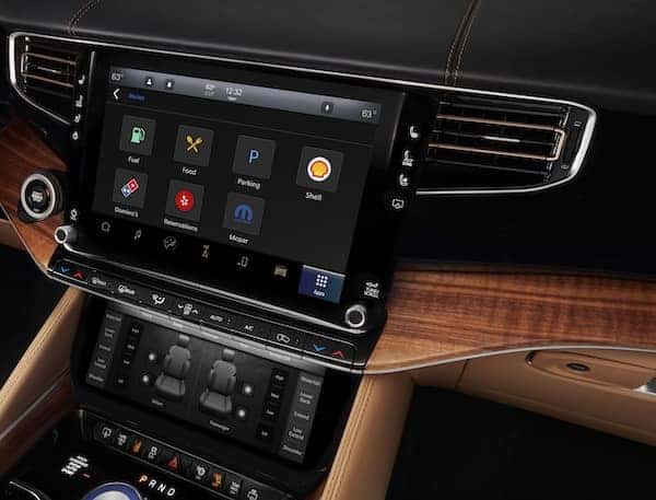 Touchscreen inside Jeep Grand Wagoneer