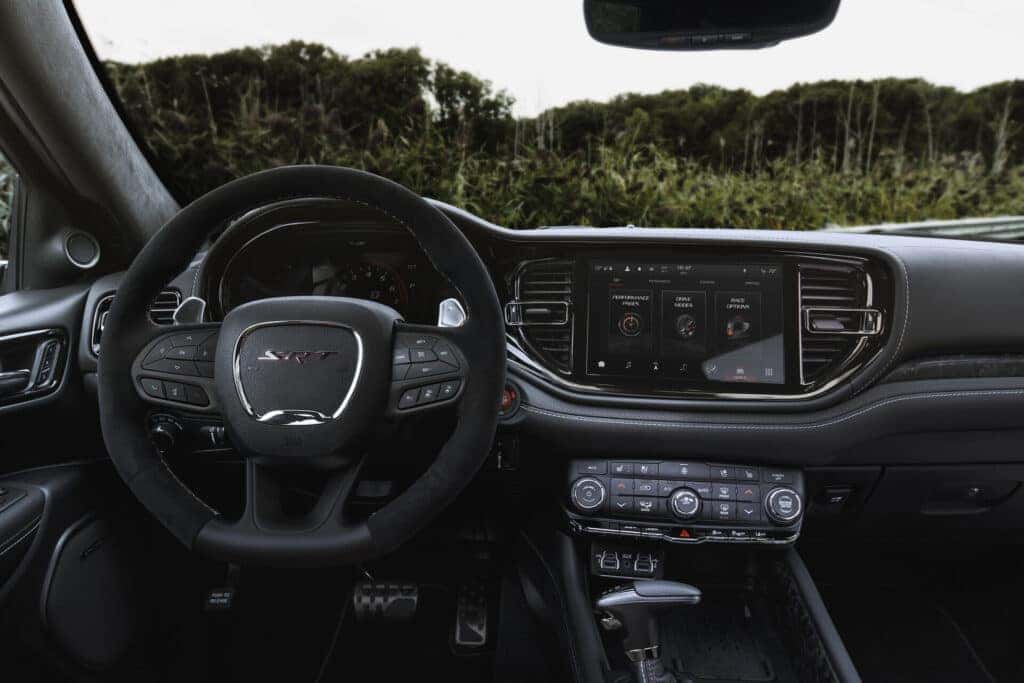 The interior dashboard of the 2025 Dodge Durango.