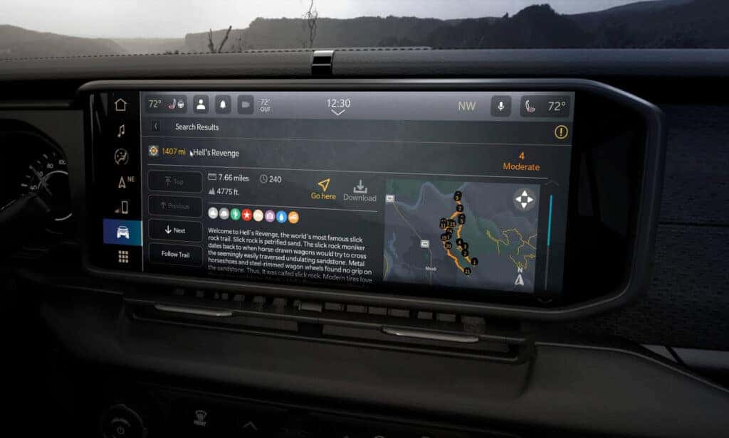 Infotainment screen on the 2025 Jeep Gladiator.