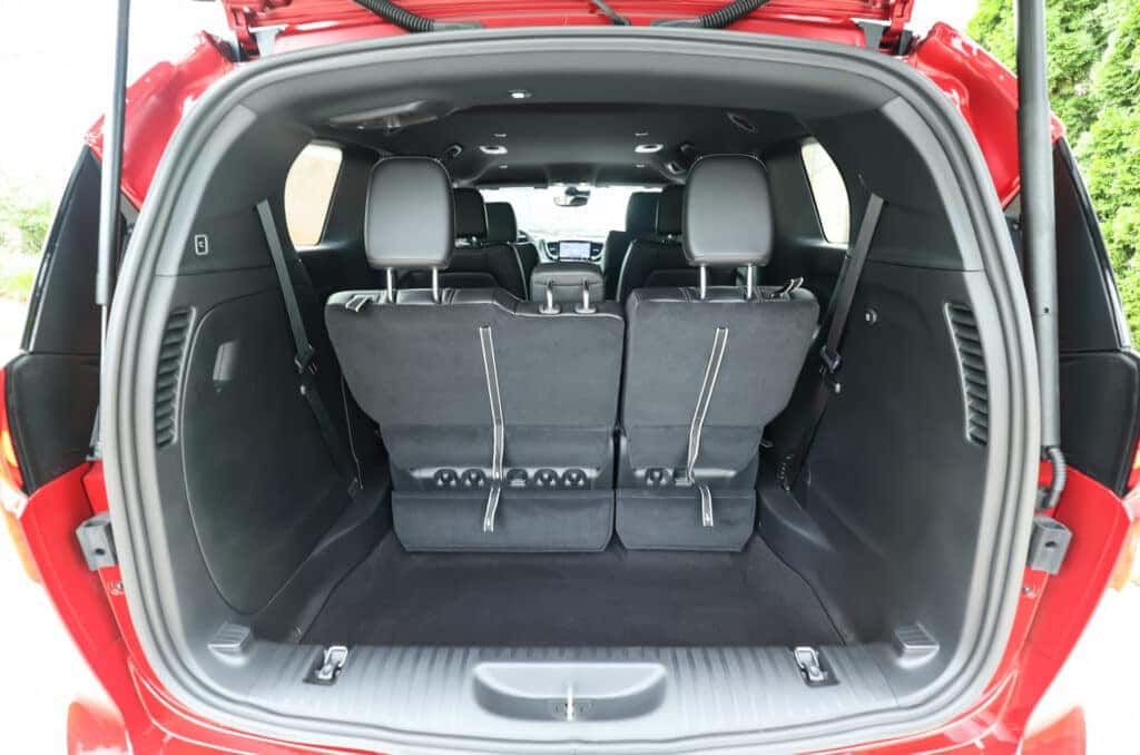 Cargo area of the 2025 Chrysler Voyager.