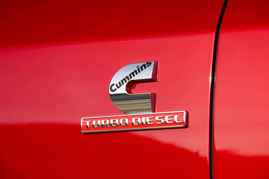 A 2025 Ram 2500 with the Cummins Turbo Diesel badging.