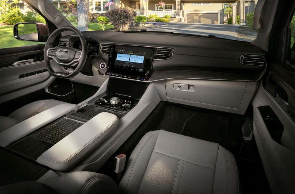 The interior dashboard of the 2025 Jeep Wagoneer.
