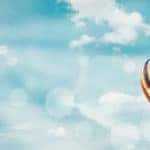 Hot air ballon in the sky