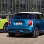 Three 2022 MINI refresh models parked next to each other