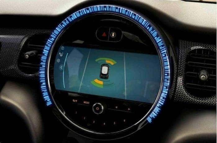 Close up on MINI dashboard screen display