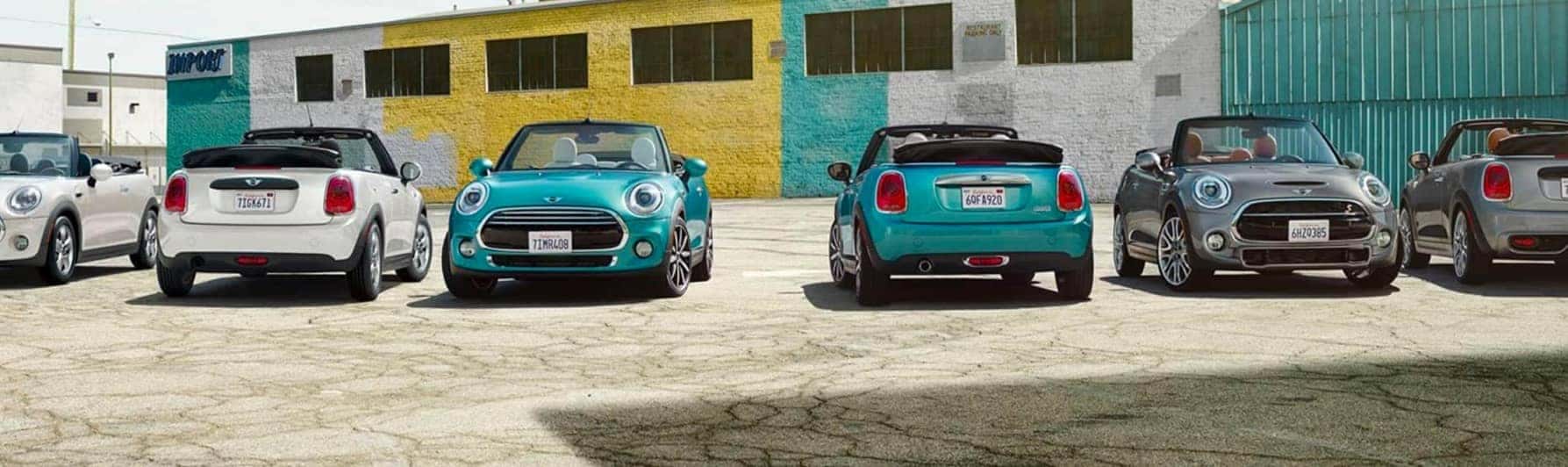 MINI Models lined up in a row