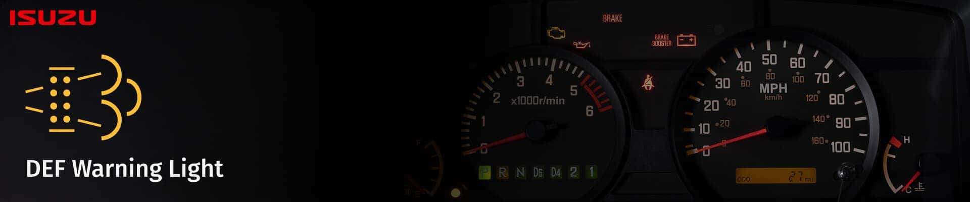 Isuzu NRR Diesel dashboard cluster showcasing warning lights.