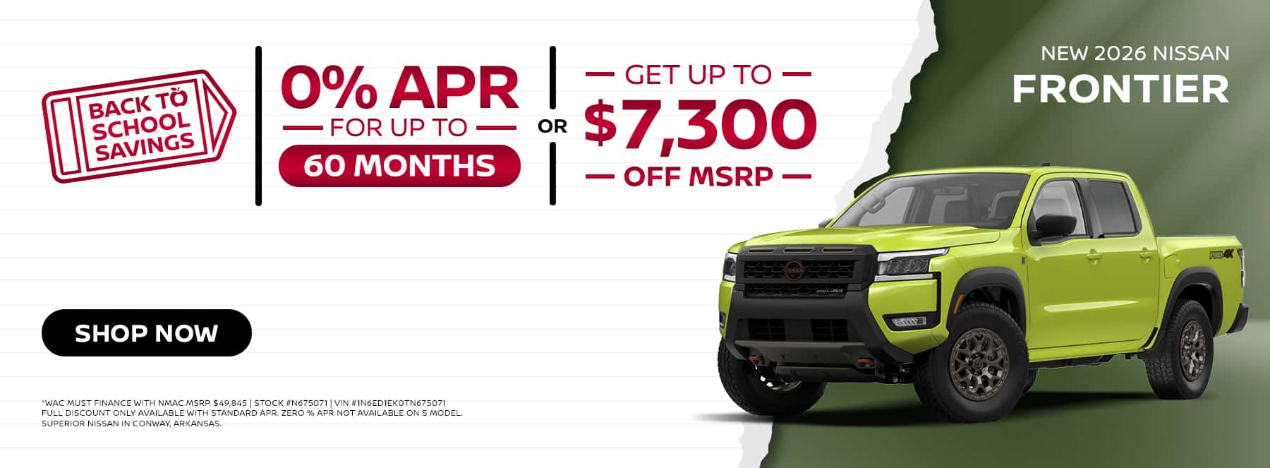 2026 Nissan Frontier Promo